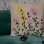 Pink Floral embroidery - Cushion Cover