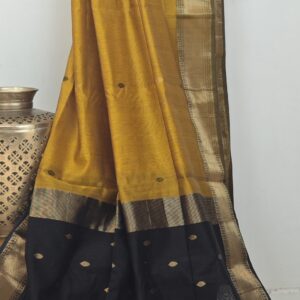 Handloom - Maheshwari Silk -Mustered yellow