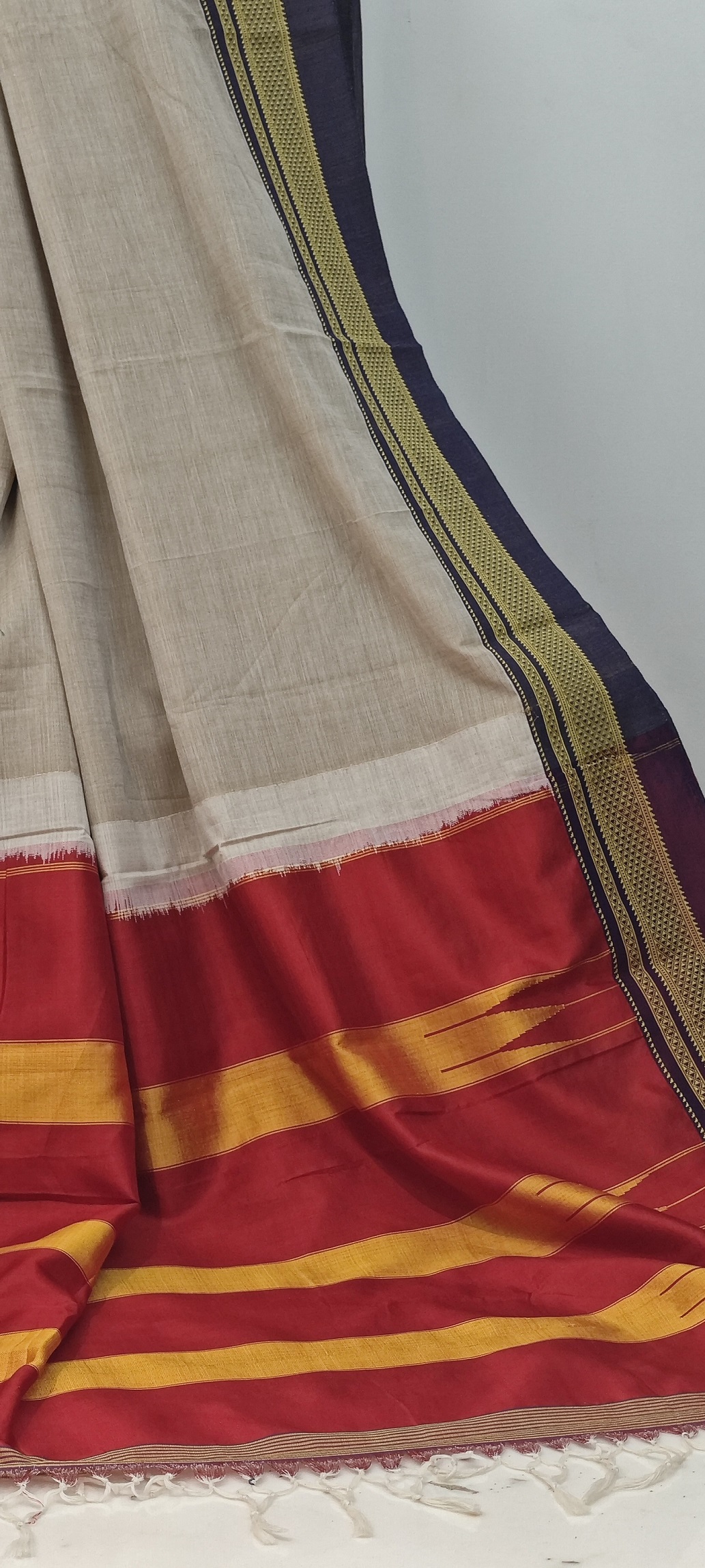 Ilkal Saree - Beige & Red